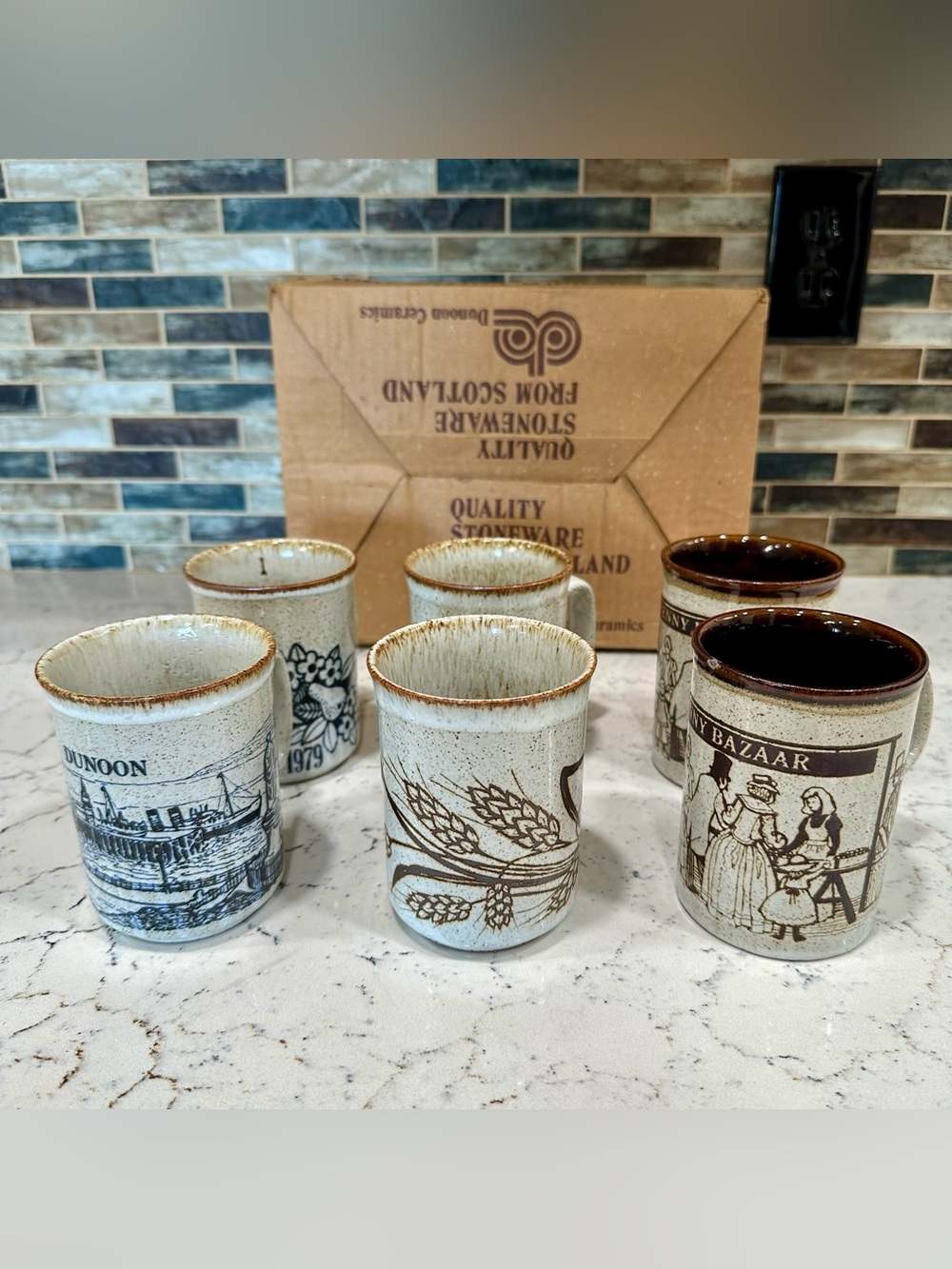 Vintage 70s 80s Dunoon Ceramics Scotland Stoneware Mugs Lot